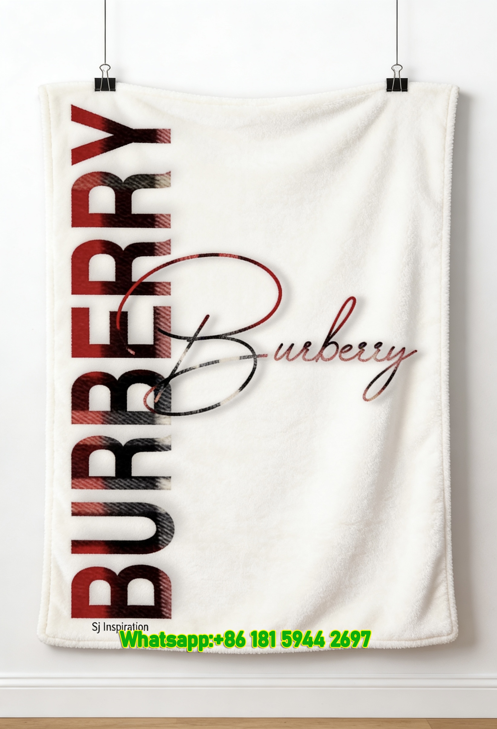 Burberry Plaid Flannel Throw Blanket for Sofa B094